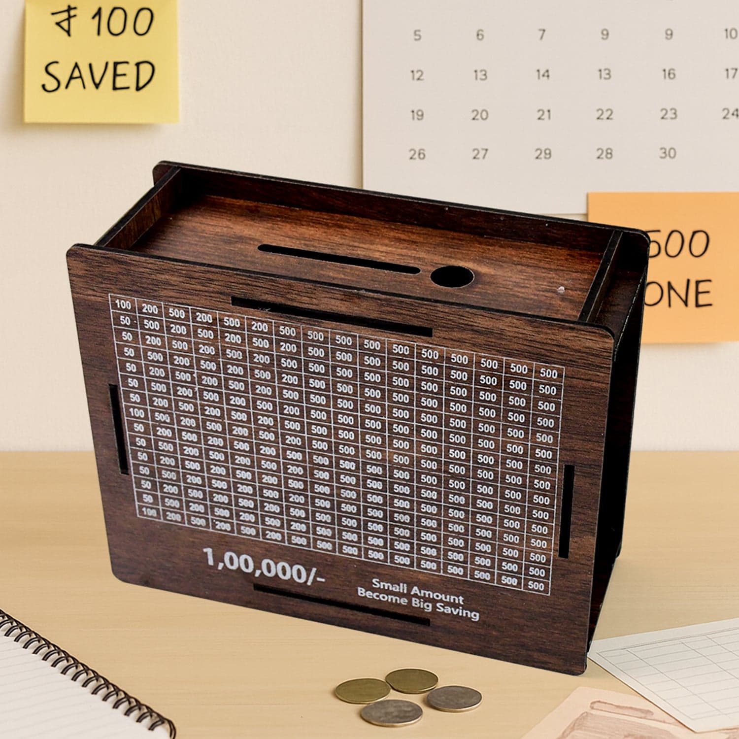 Wooden Money / Piggy Bank, Money Box (1 Pc / Pen Not Included) thumbnail 3