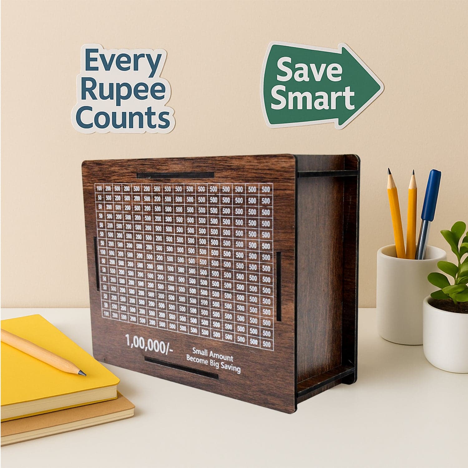 Wooden Money / Piggy Bank, Money Box (1 Pc / Pen Not Included) thumbnail 6