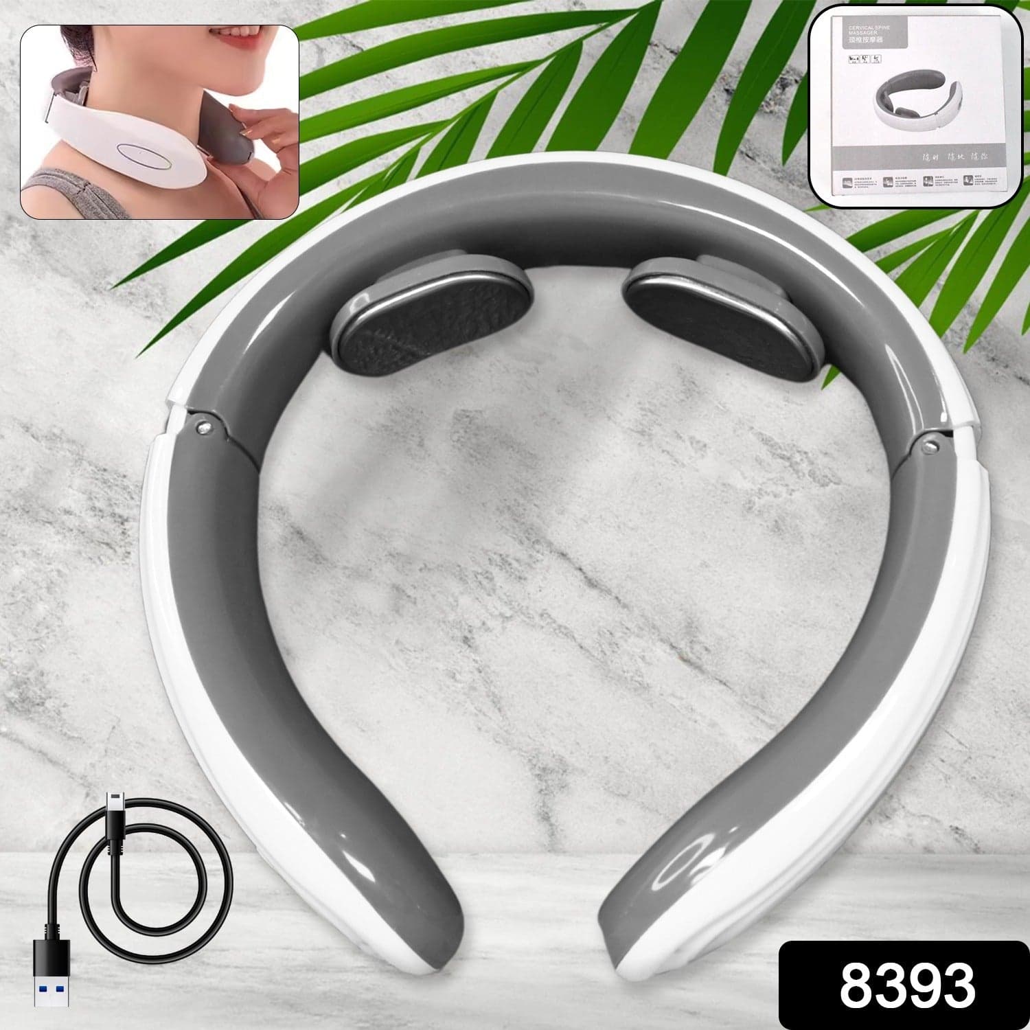 2 Heads Smart Electric Neck and Back Pulse Massager (1 Pc / Mix Design) thumbnail 2