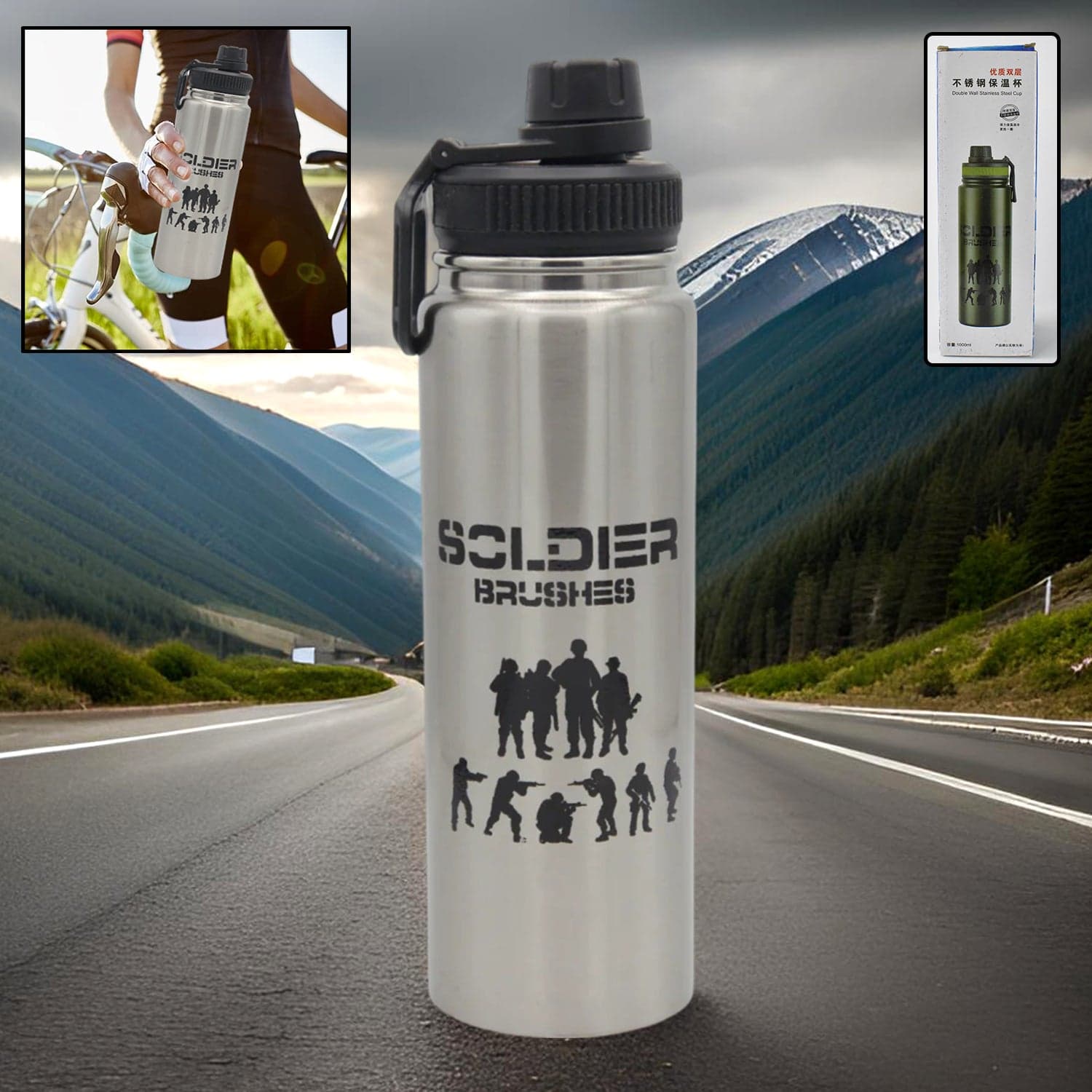 Vacuum Insulated Stainless Steel Bottle Stainless Steel (1000 ml / 1 Pc) thumbnail 1