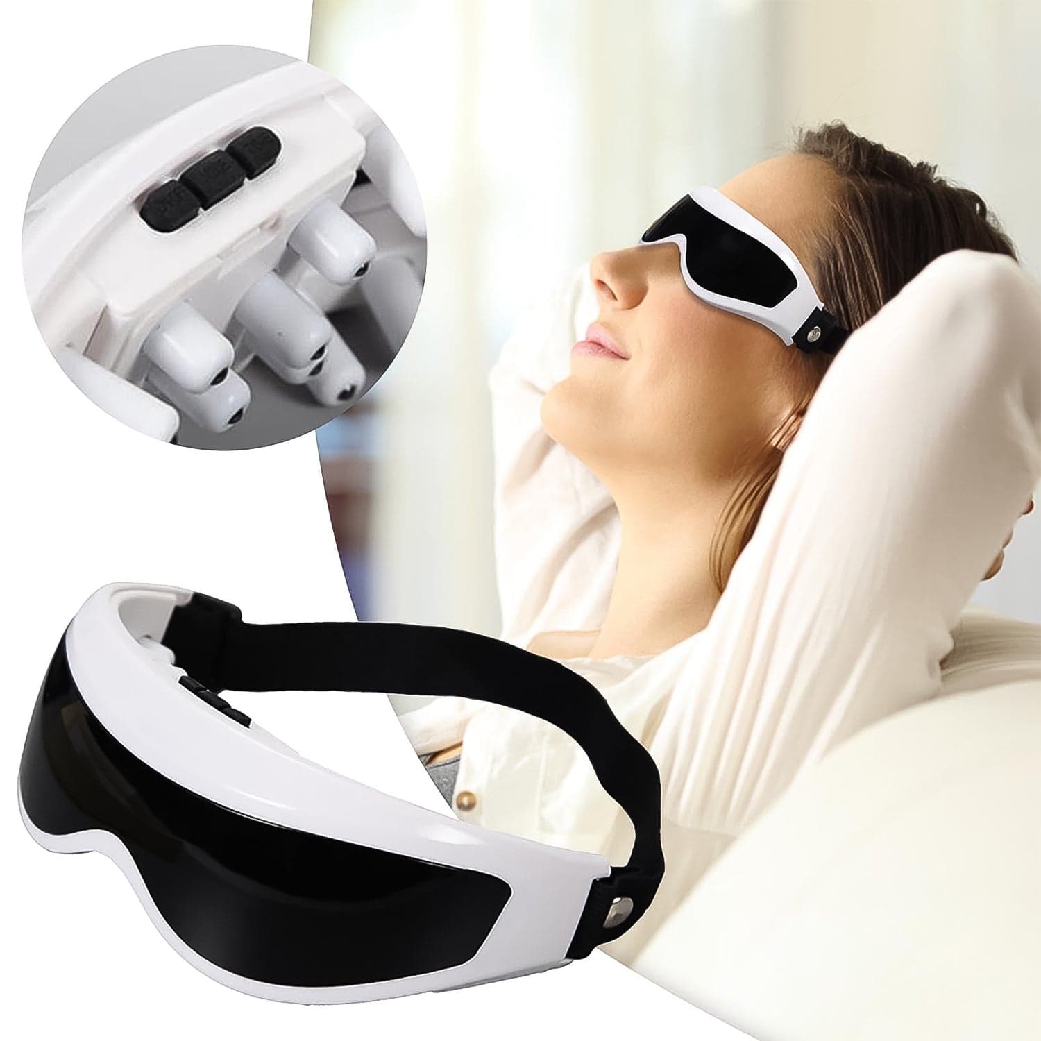 Electric Eye Massager with Adjustable Elastic Band (1 Pc) thumbnail 7