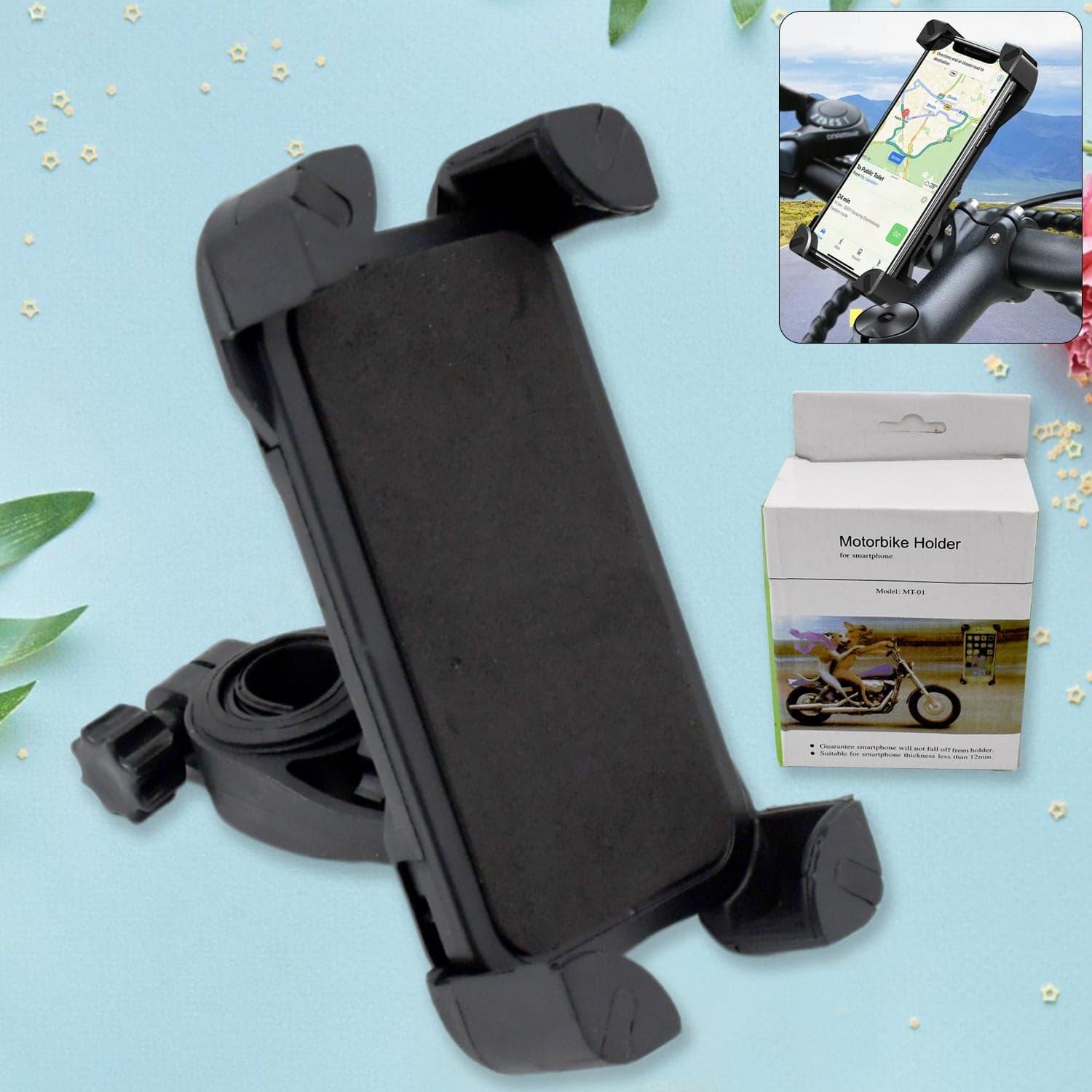 360° Rotation Phone Mount Motorbike Phone Holder (1 Pc) thumbnail 1