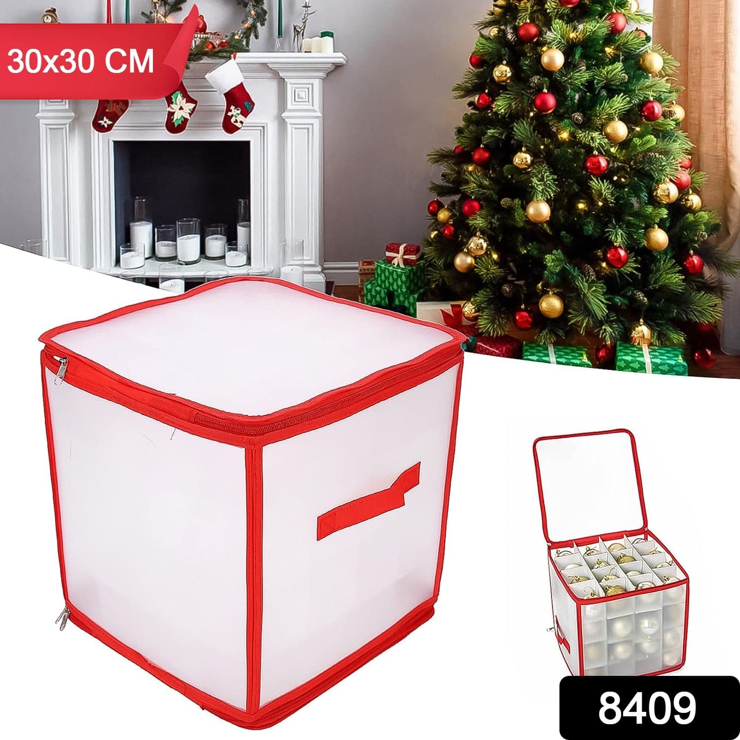 Storage Box Transparent PVC Zipper Sealed Lasting Sock Organizer with Compartment (30—30 CM / Inside Cardboard sheet) thumbnail 2