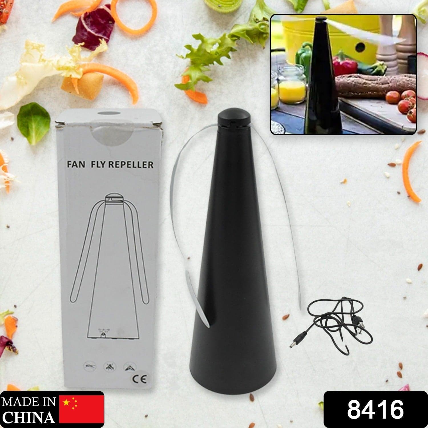 Fly Repellent Fan (Battery & USB) - Tabletop, Indoor/Outdoor, Chemical-Free thumbnail 2