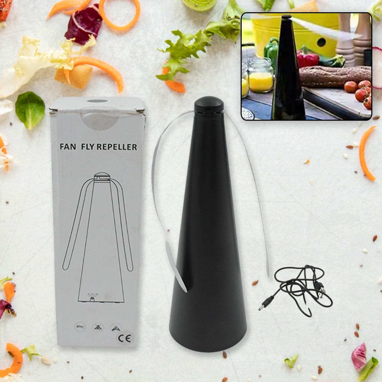 Fly Repellent Fan (Battery & USB) - Tabletop, Indoor/Outdoor, Chemical-Free thumbnail 3