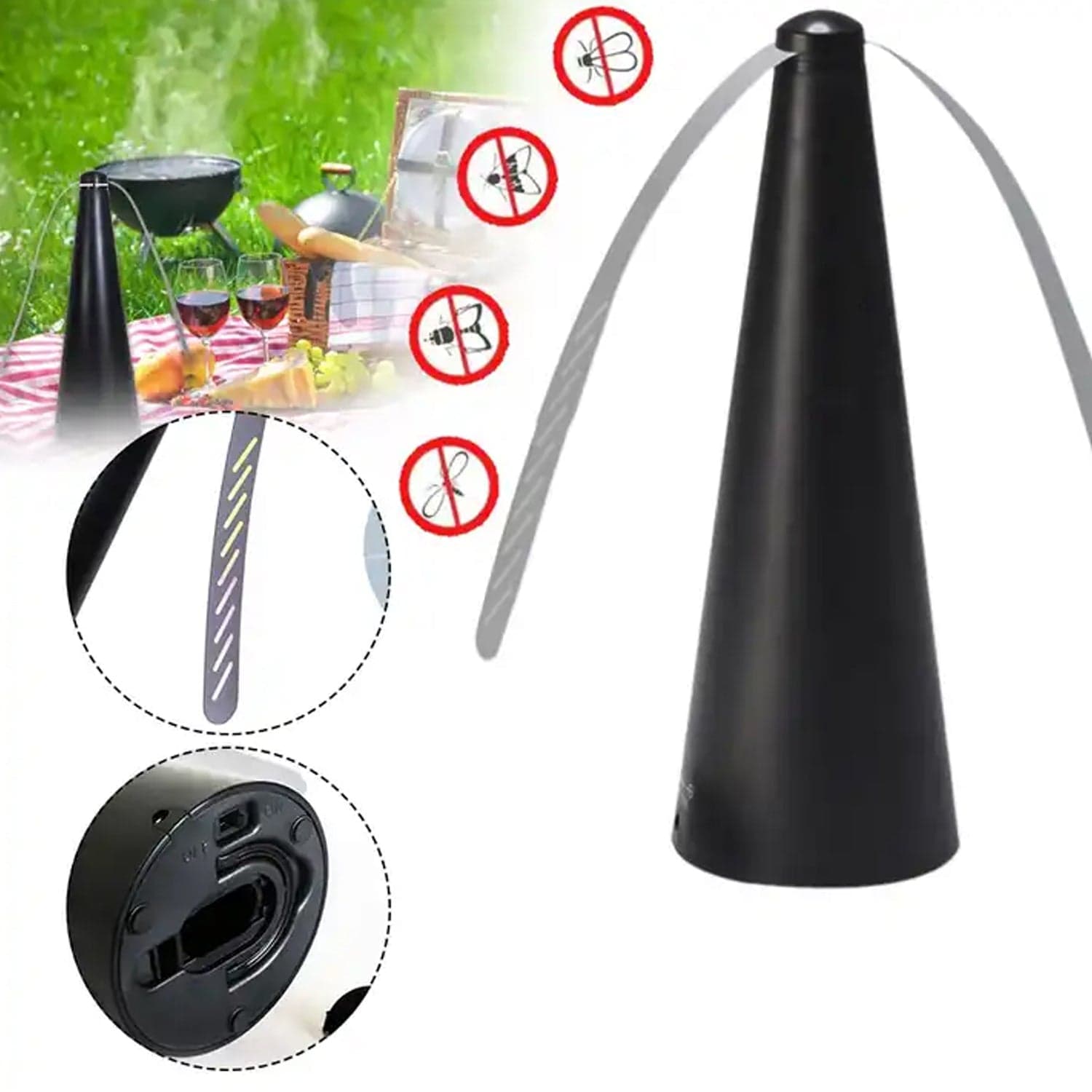 Fly Repellent Fan (Battery & USB) - Tabletop, Indoor/Outdoor, Chemical-Free thumbnail 7