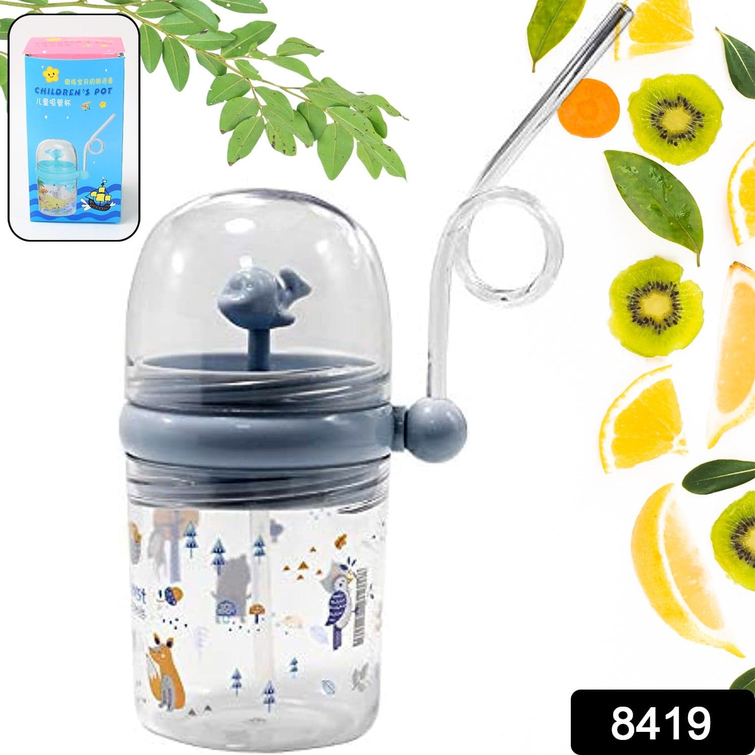 Whale Spray Sippy Cup (1 Pc): Straw, Lid, Spill-Proof, Fun Water Play thumbnail 2
