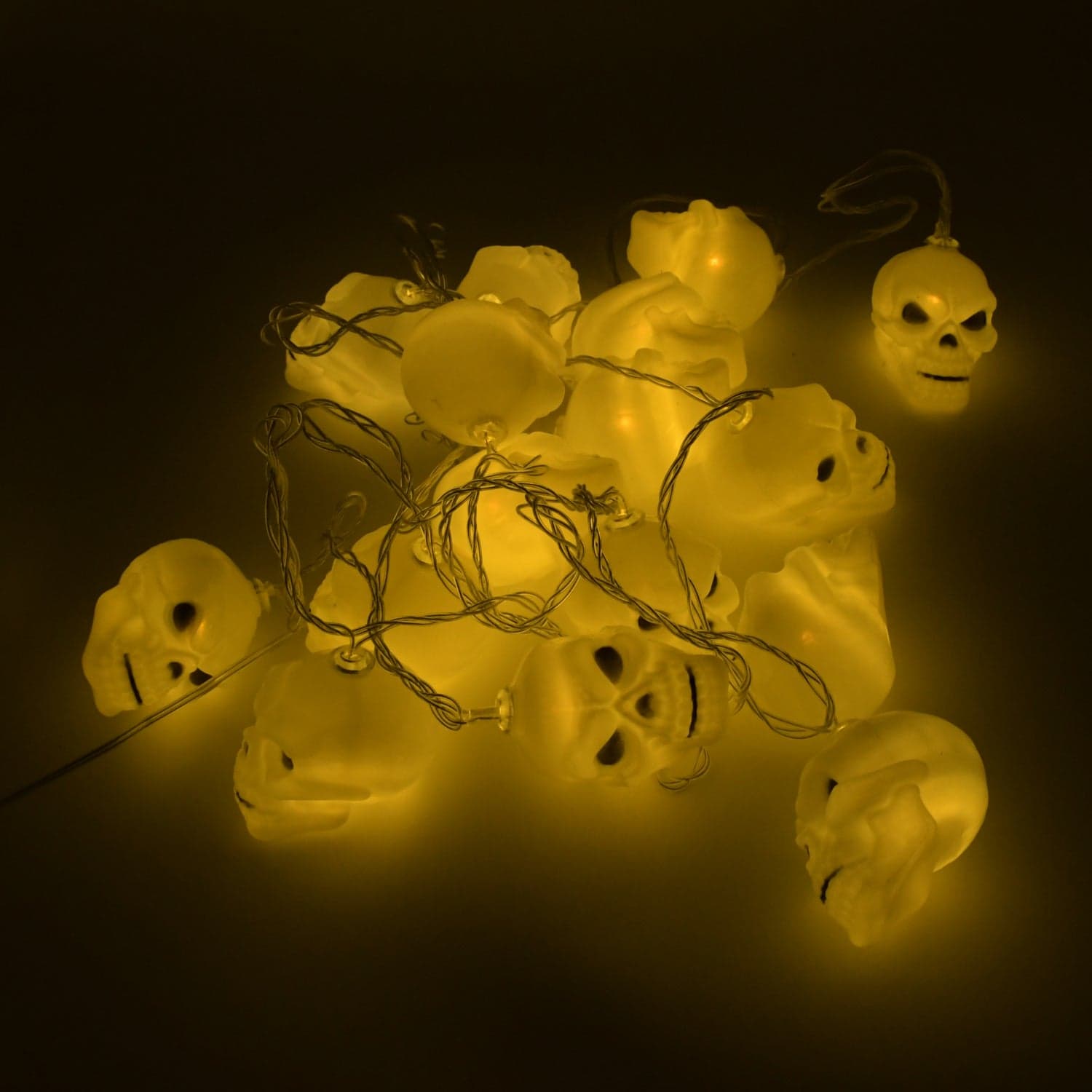 Halloween Decoration Outdoor Indoor Skeleton Head Skulls String Light Set Blow Mold thumbnail 3