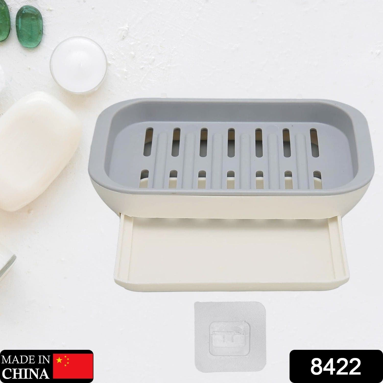 Bathroom Soap Holder, Soap Dish Container, Soap Case For Water Draining, Soap Holder Tray With Adhesive Sticker ,Sabudani thumbnail 2