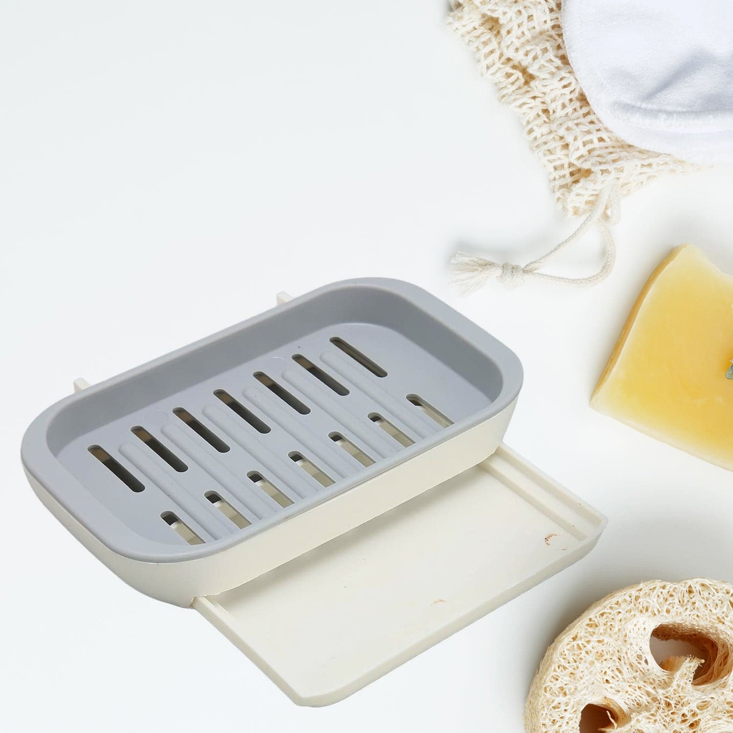 Bathroom Soap Holder, Soap Dish Container, Soap Case For Water Draining, Soap Holder Tray With Adhesive Sticker ,Sabudani thumbnail 3