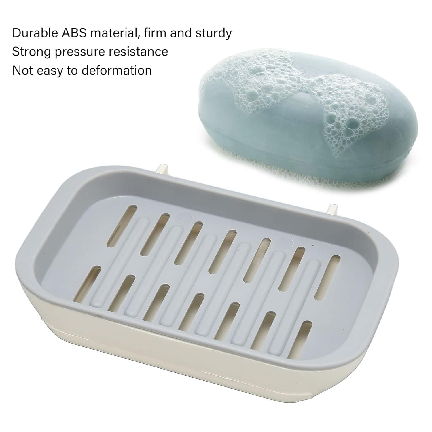 Bathroom Soap Holder, Soap Dish Container, Soap Case For Water Draining, Soap Holder Tray With Adhesive Sticker ,Sabudani thumbnail 5
