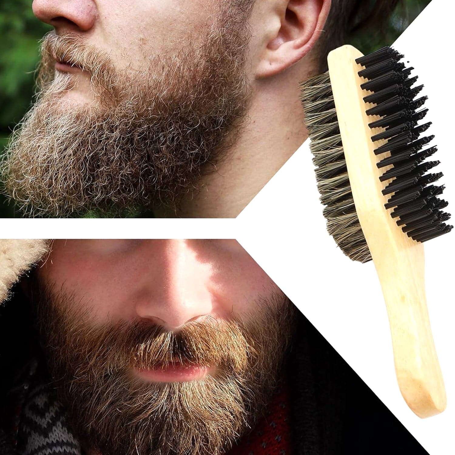 2 in 1 Dual Side Hair Bristle Beard Brush for Men Beard Comb (1 Pc) thumbnail 3