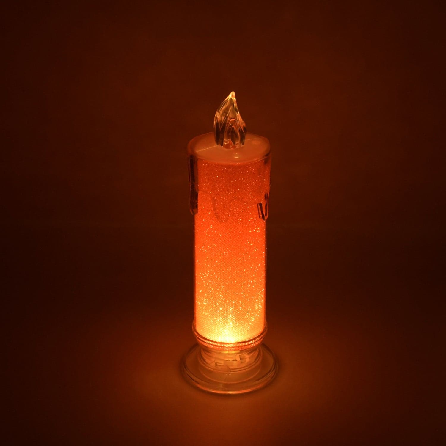 Red Led Flameless Candles Battery Operated Pillar Candles Flickering Realistic Decorative Lamp Votive Transparent Flameless Ornament Tea Party Decorations For Hotel thumbnail 1