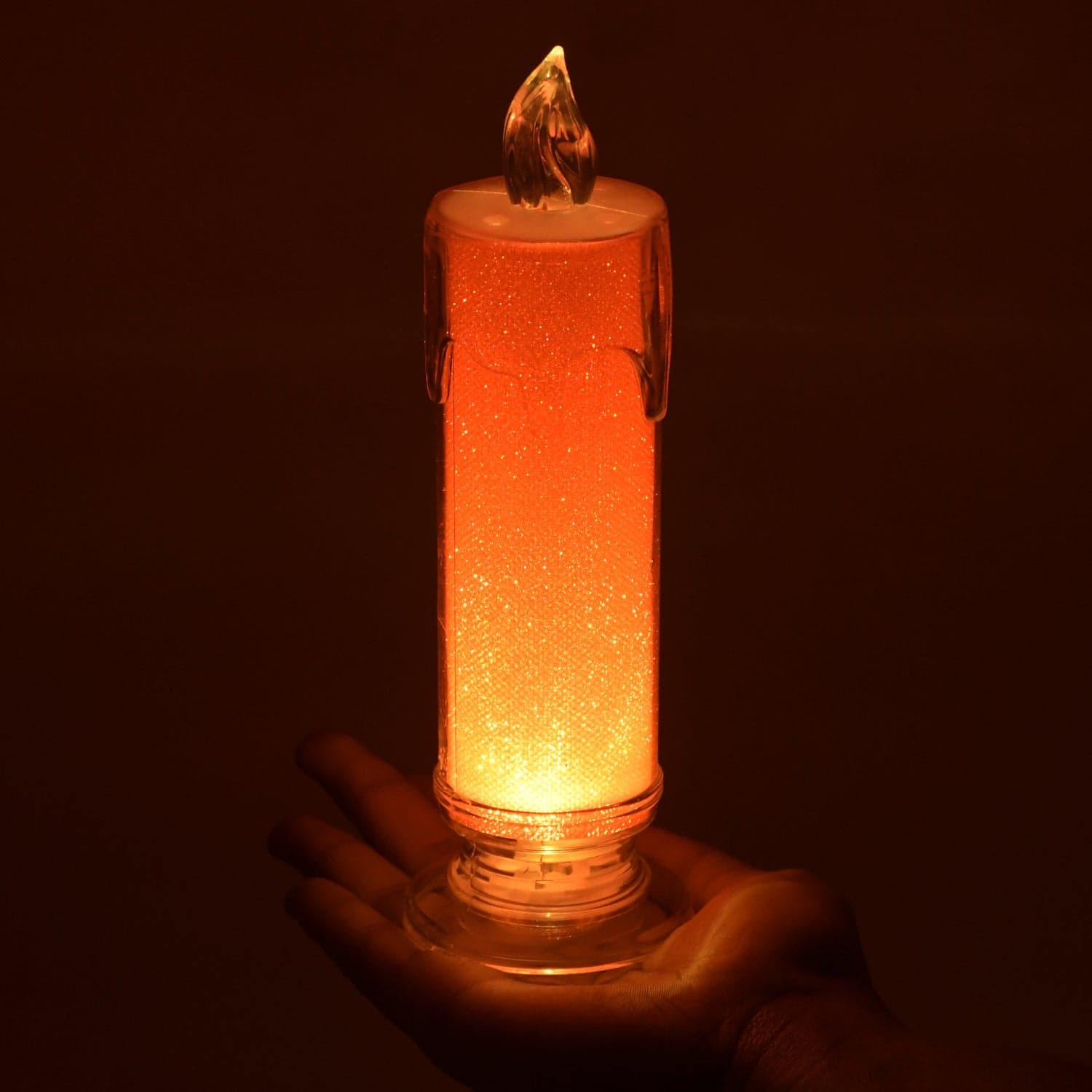 Red Led Flameless Candles Battery Operated Pillar Candles Flickering Realistic Decorative Lamp Votive Transparent Flameless Ornament Tea Party Decorations For Hotel thumbnail 3