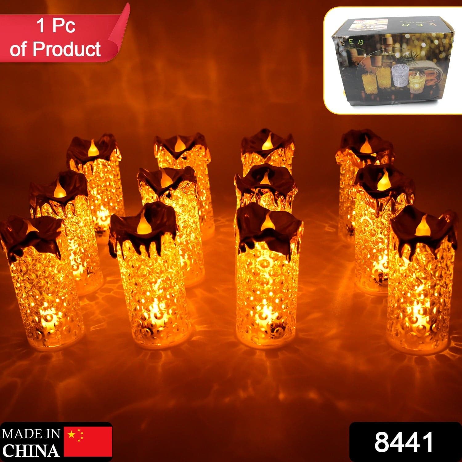Gold LED Flameless Candles for Decor & Gifting, Diwali (12 Pc MOQ) thumbnail 1