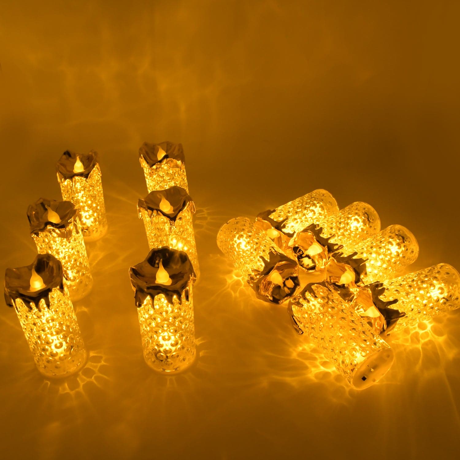 Gold LED Flameless Candles for Decor & Gifting, Diwali (12 Pc MOQ) thumbnail 2