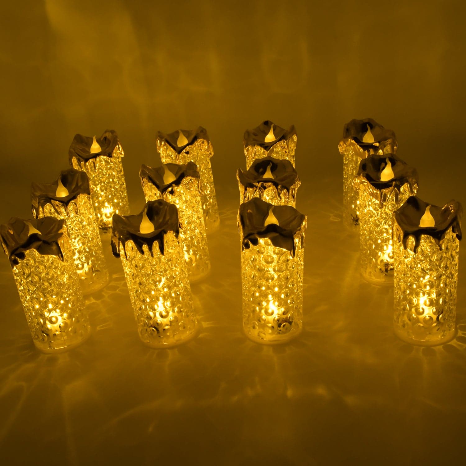 Gold LED Flameless Candles for Decor & Gifting, Diwali (12 Pc MOQ) thumbnail 5