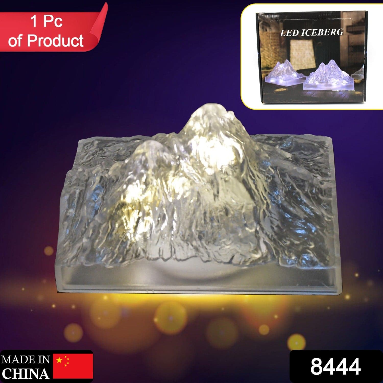 Unique Plastic Night Light: Flameless LED, Diwali (Iceberg Design, Gift) thumbnail 2