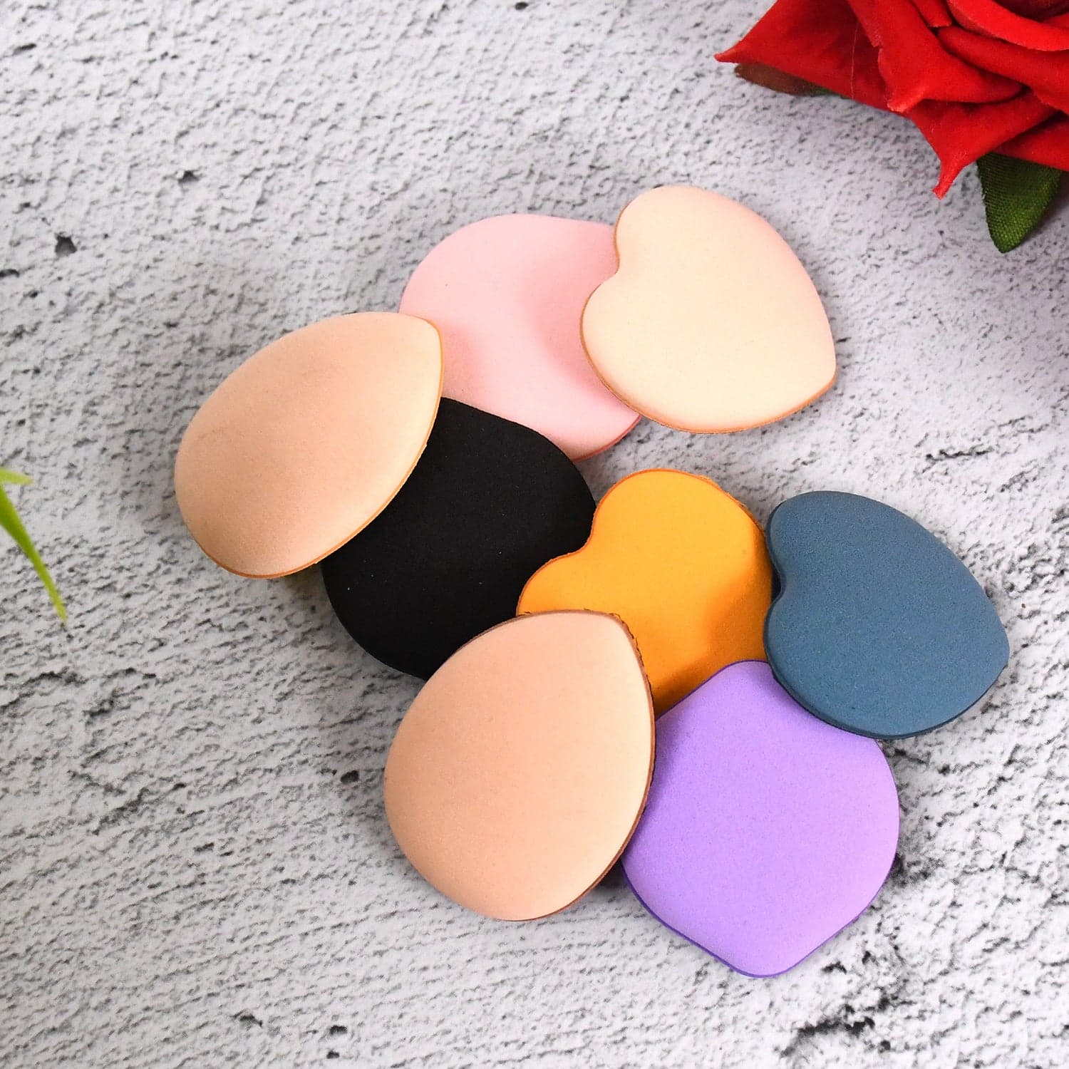 Mini Finger Makeup Powder Puff (Multicolour, 8 Pcs Set) thumbnail 3