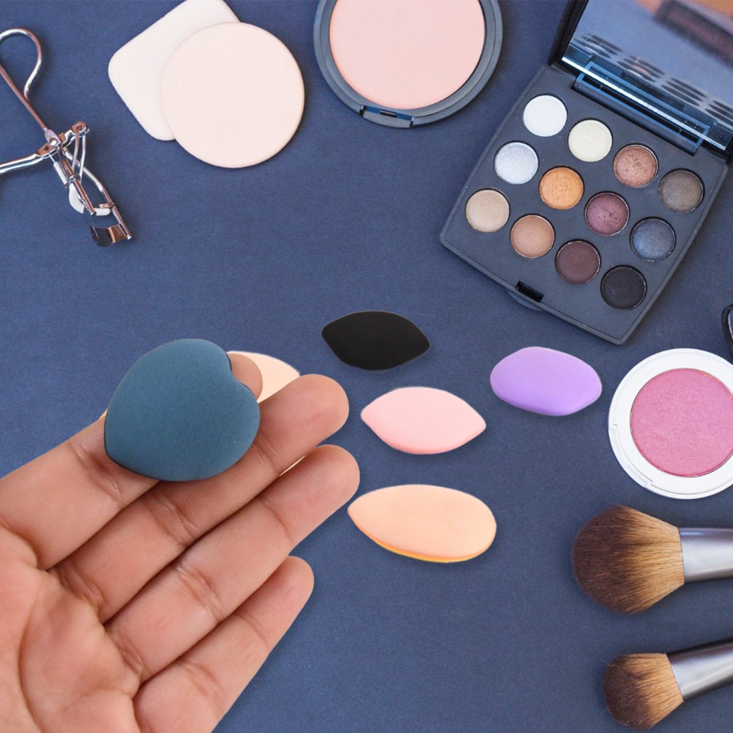 Mini Finger Makeup Powder Puff (Multicolour, 8 Pcs Set) thumbnail 4