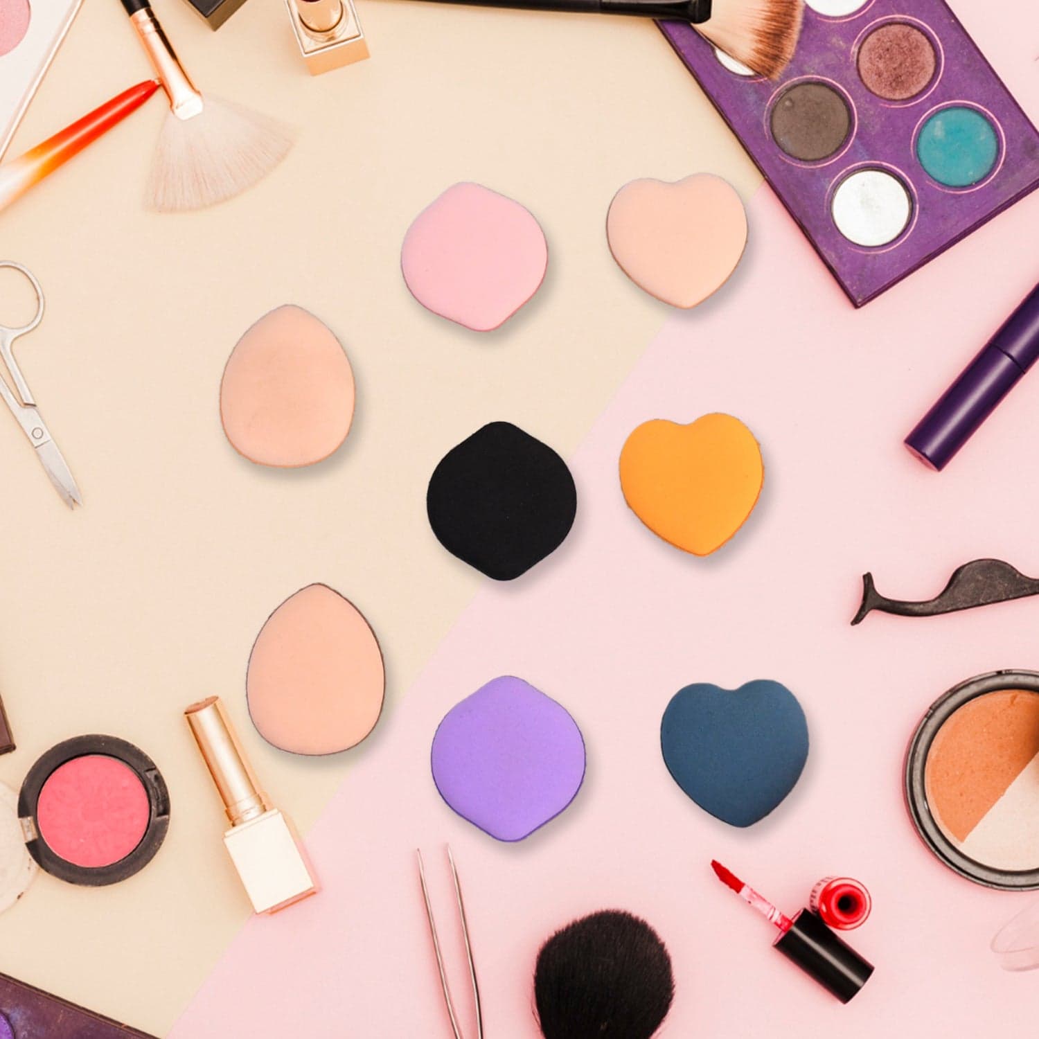 Mini Finger Makeup Powder Puff (Multicolour, 8 Pcs Set) thumbnail 6