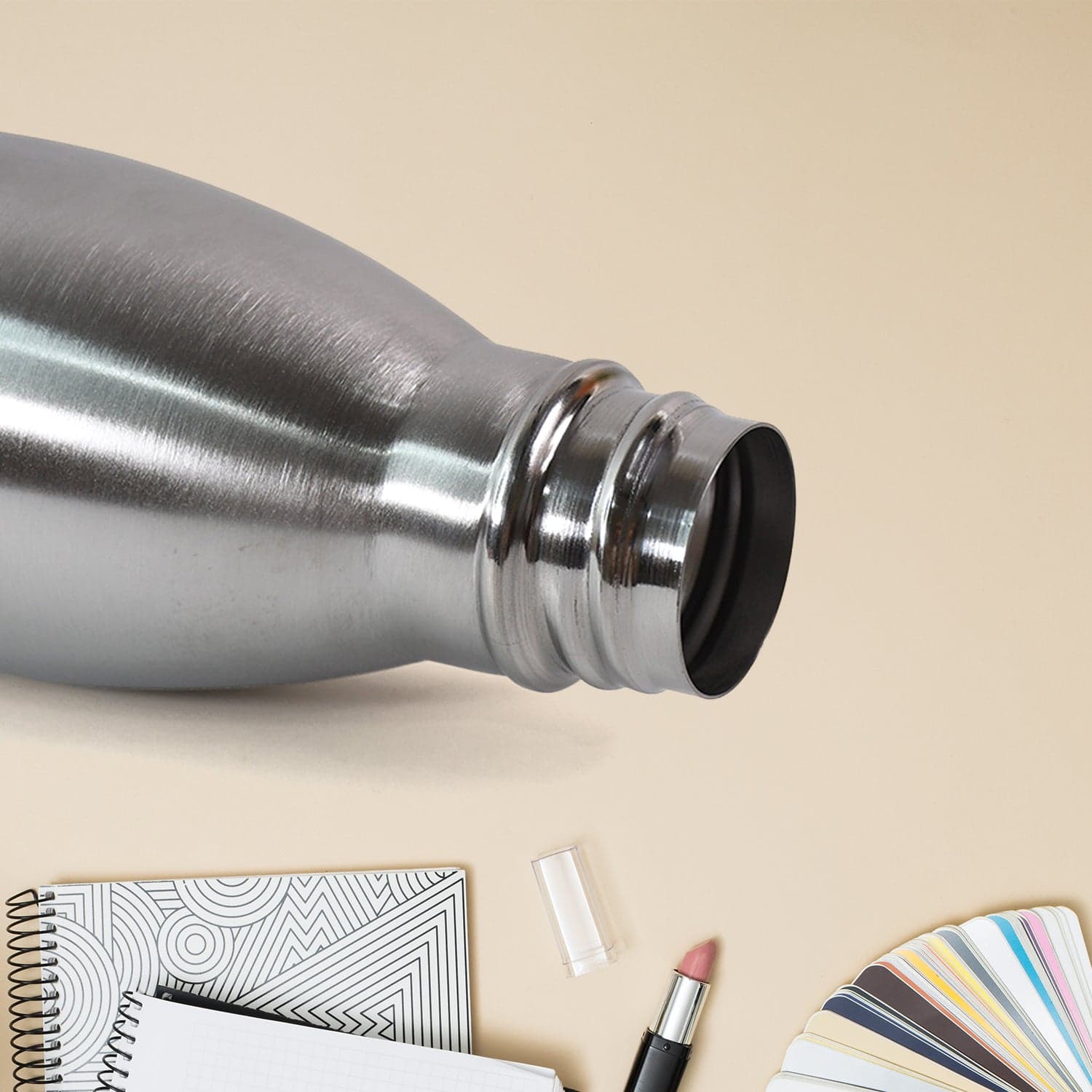Silver Stainless Steel Water Bottle Approx 500 Ml 1 Pc thumbnail 2