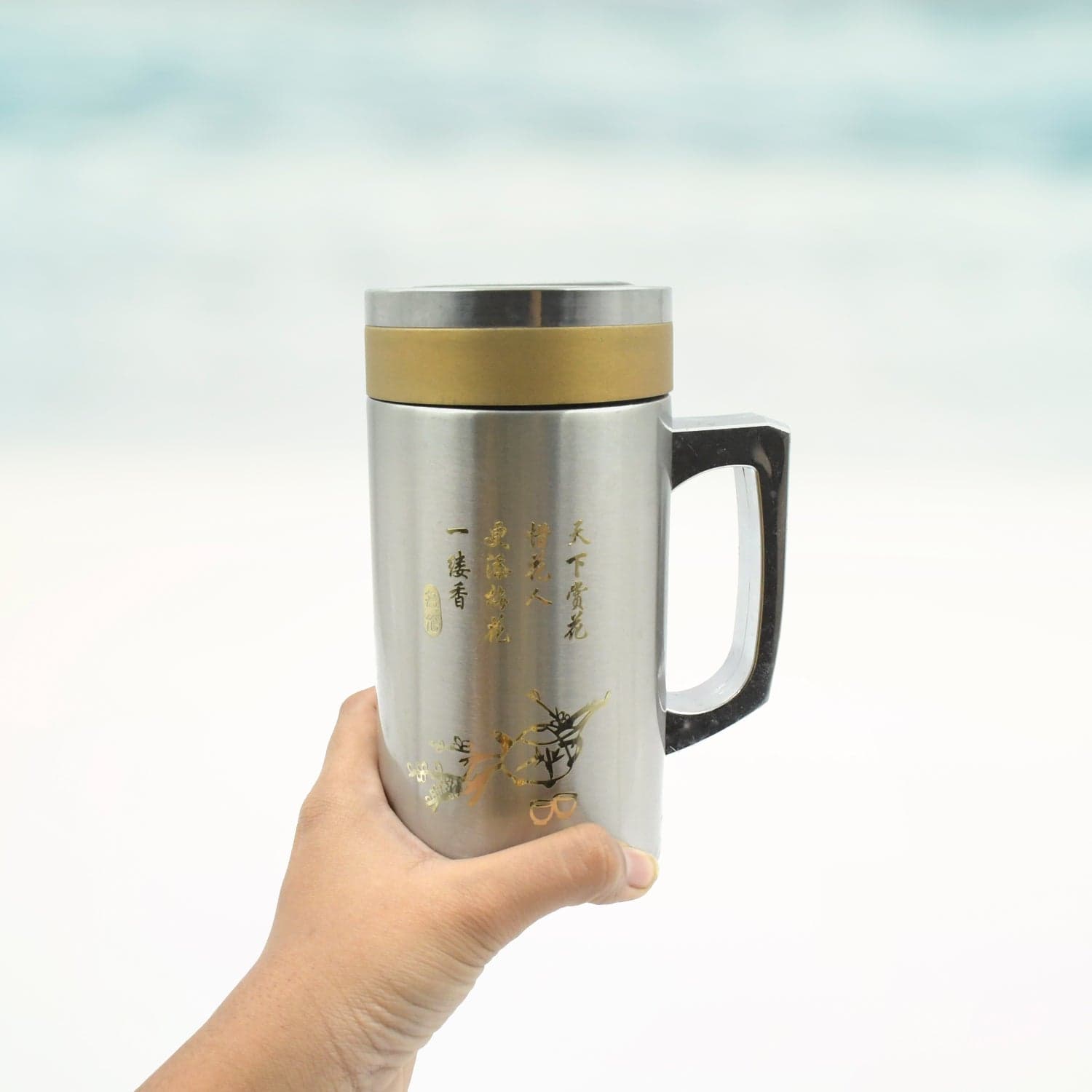 Multifunctional Double-Wall Thermos Water Bottles, Spill Proof With Leakproof Drinking Cup For Office Mug, Home, Travel, School (400Ml) thumbnail 1