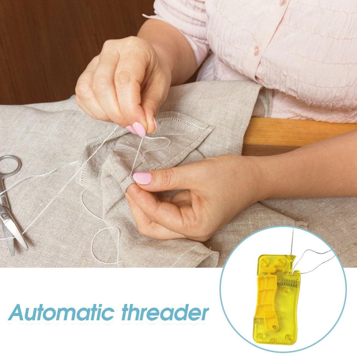 Needle Threader, Stylish Appearance Comfortable Grip Lightweight Portable Automatic Needle Threader For Sewing For Home (1 Pc) thumbnail 9
