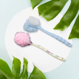 Long Handle Shower Puff Pouf Sponge Exfoliating Mesh Brush Scrubber ID-8459
