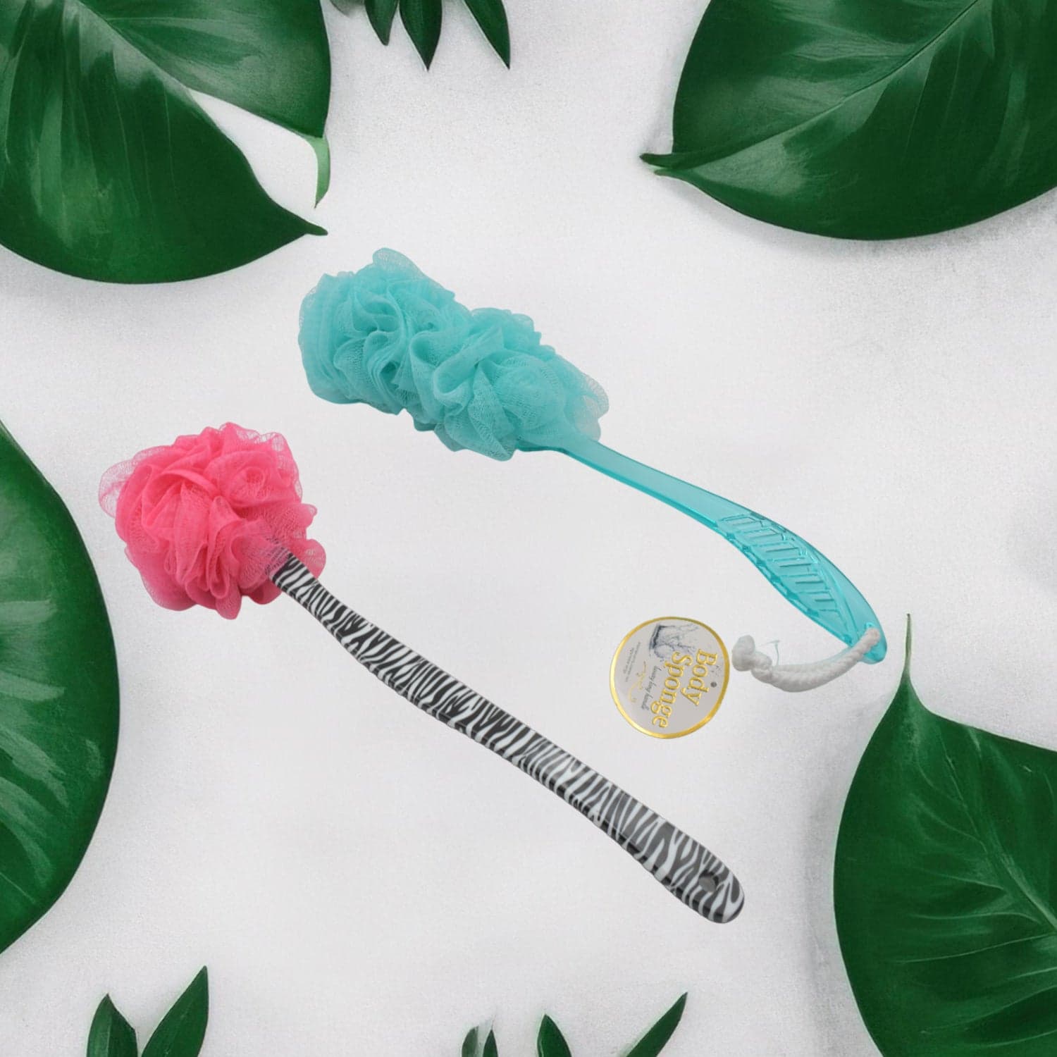 Long Handle Shower Puff Pouf Sponge Exfoliating Mesh Brush Scrubber ID-8459 thumbnail 3