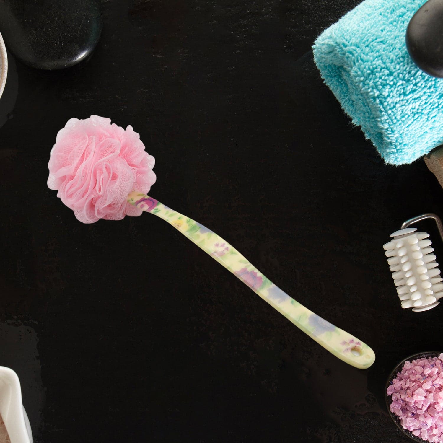 Long Handle Shower Puff Pouf Sponge Exfoliating Mesh Brush Scrubber ID-8459 thumbnail 4