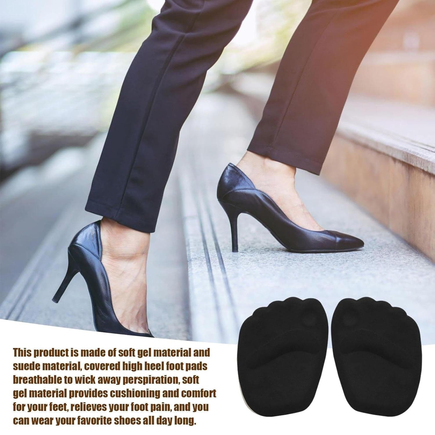 High Shoe Heel Cushion Inserts Non Slip Prevent Calluses Insole Pads (1 Pair) thumbnail 7
