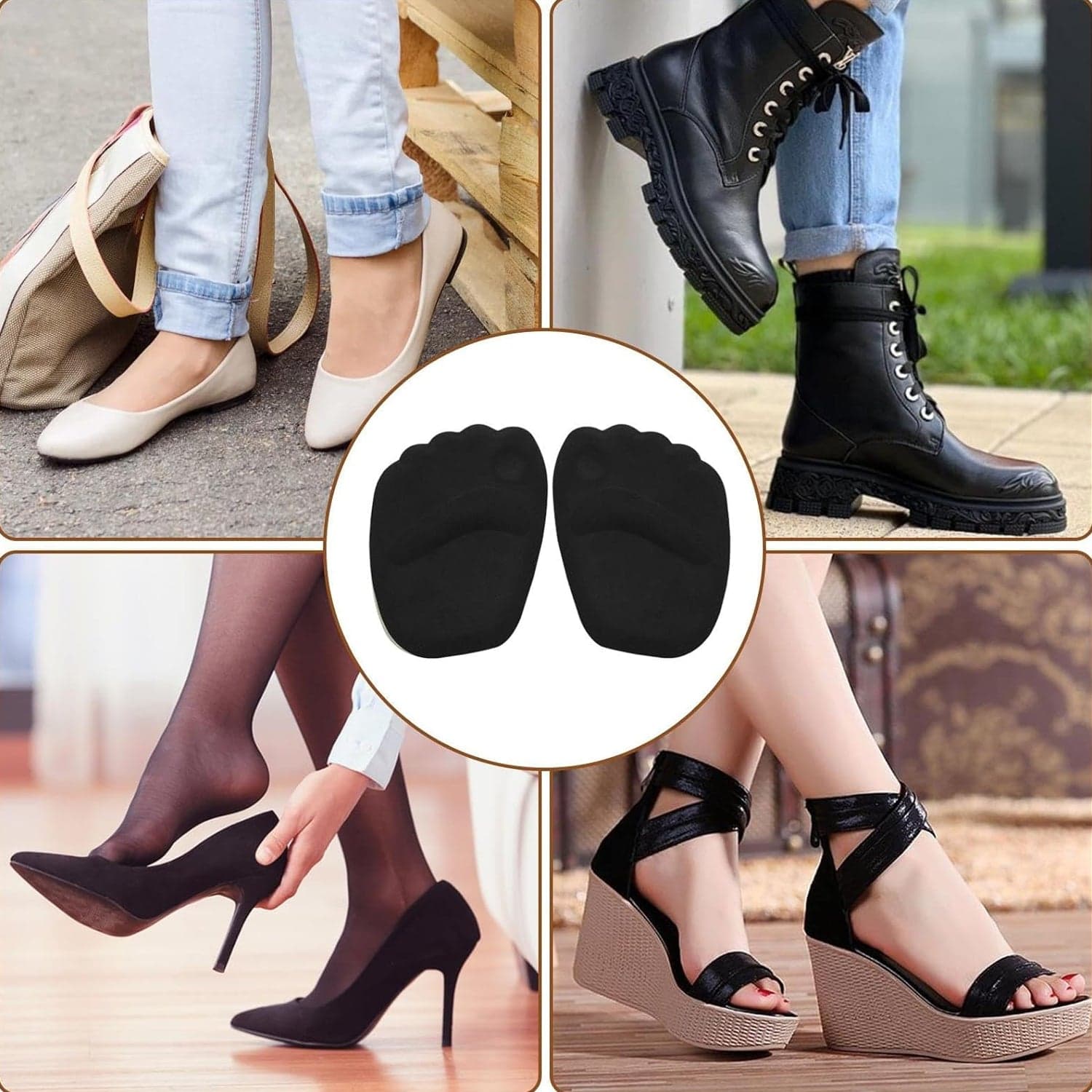 High Shoe Heel Cushion Inserts Non Slip Prevent Calluses Insole Pads (1 Pair) thumbnail 9