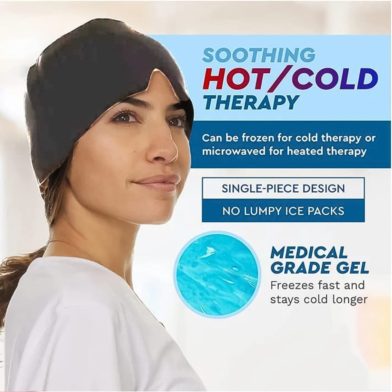 Headache Relief Hat Migraine Cap (1 Pc / Grey Color) thumbnail 3