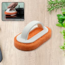 Sponge Kitchen Pot Brush With Handle Reusable And Washable Eraser (1 Pc)