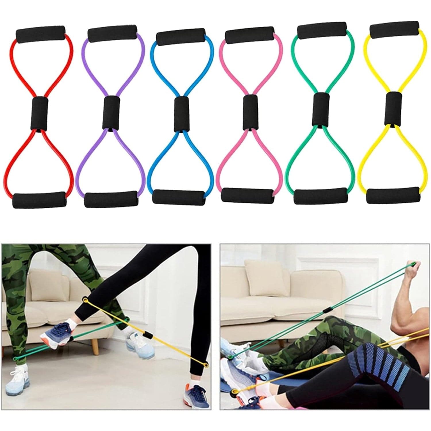 Sport Resistance Loop Band (1 Pc): Exercise, Yoga, Fitness, Mix Color thumbnail 7