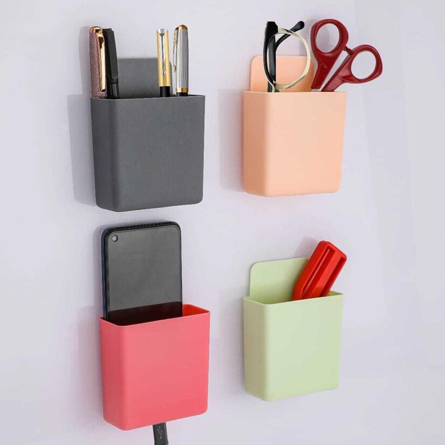 Multipurpose Plastic Wall Mounted Remote & Mobile Holder Stand of (Pack of 4) thumbnail 1
