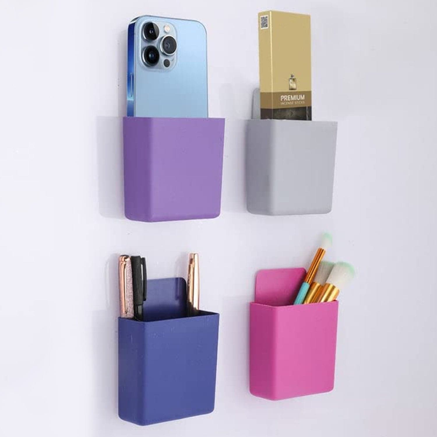 Multipurpose Plastic Wall Mounted Remote & Mobile Holder Stand of (Pack of 4) thumbnail 3