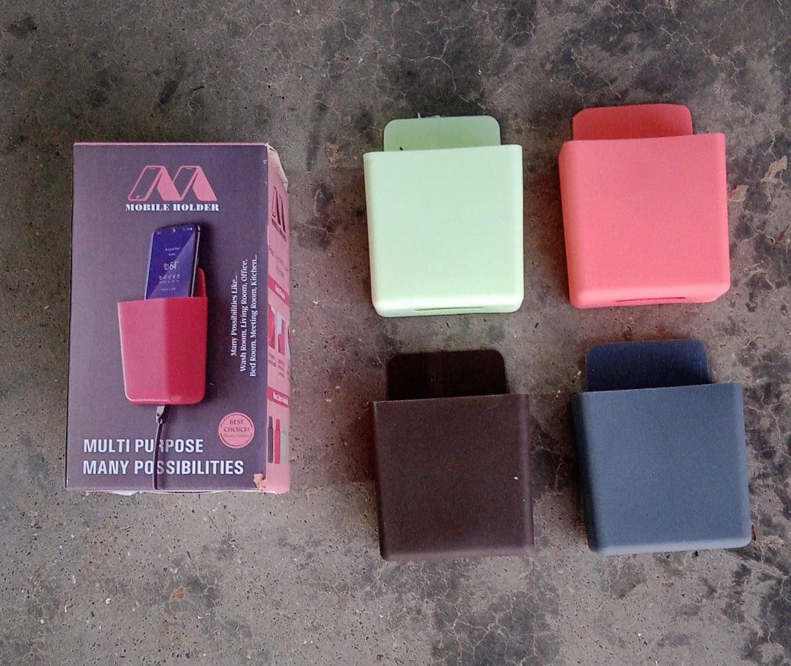 Multipurpose Plastic Wall Mounted Remote & Mobile Holder Stand of (Pack of 4) thumbnail 11
