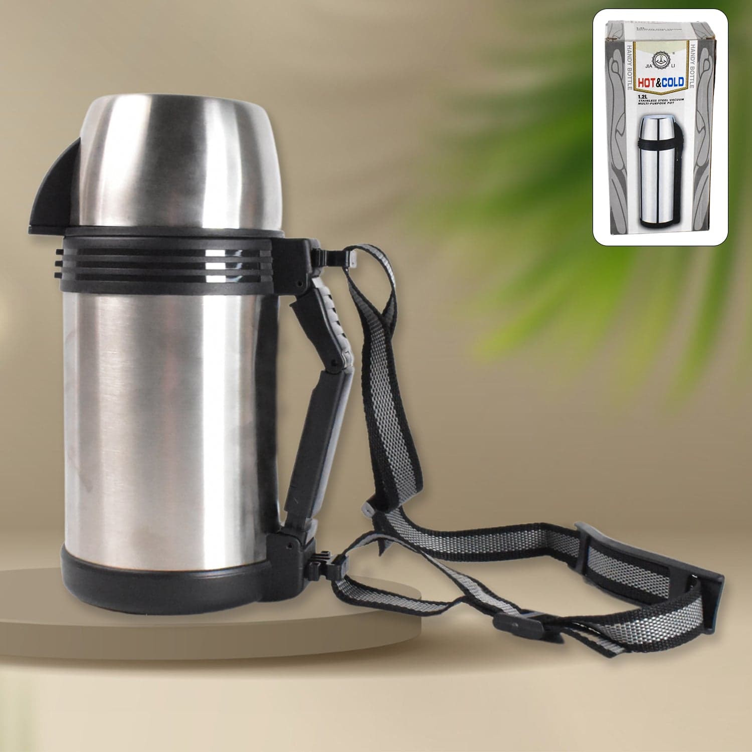 Portable Stainless Steel Coffee Tea Vacuum Flask Bottle (1200ml / 1.2L / 1 Pc) thumbnail 1