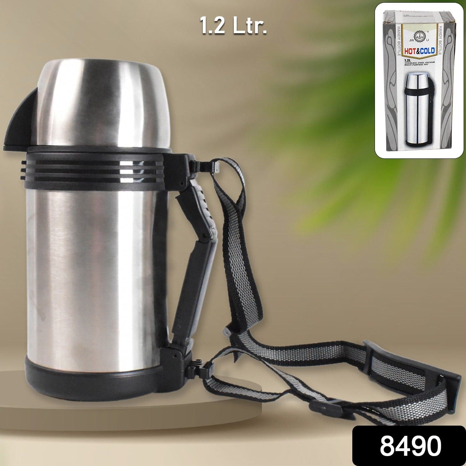 Portable Stainless Steel Coffee Tea Vacuum Flask Bottle (1200ml / 1.2L / 1 Pc) thumbnail 2
