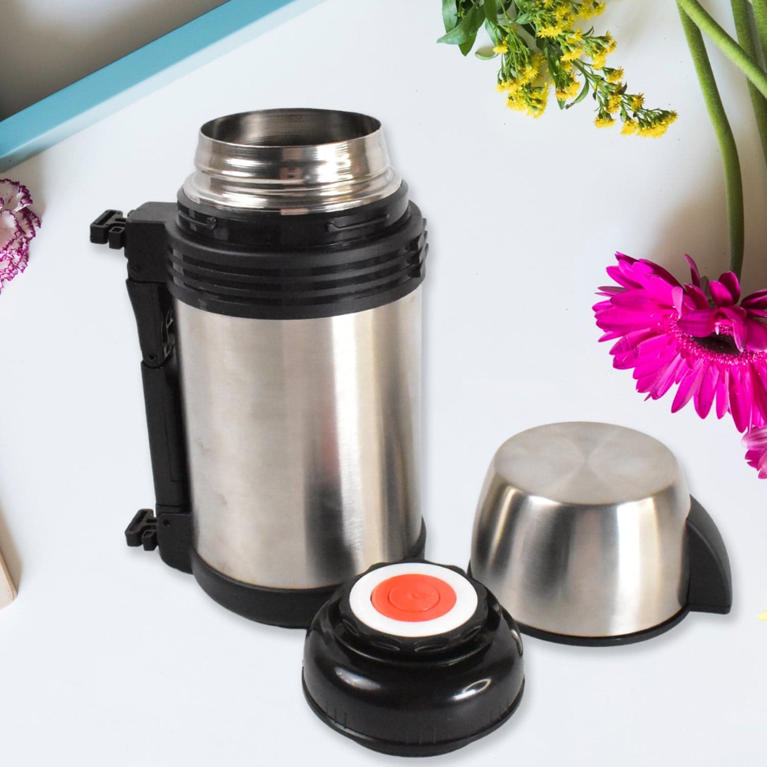 Portable Stainless Steel Coffee Tea Vacuum Flask Bottle (1200ml / 1.2L / 1 Pc) thumbnail 3