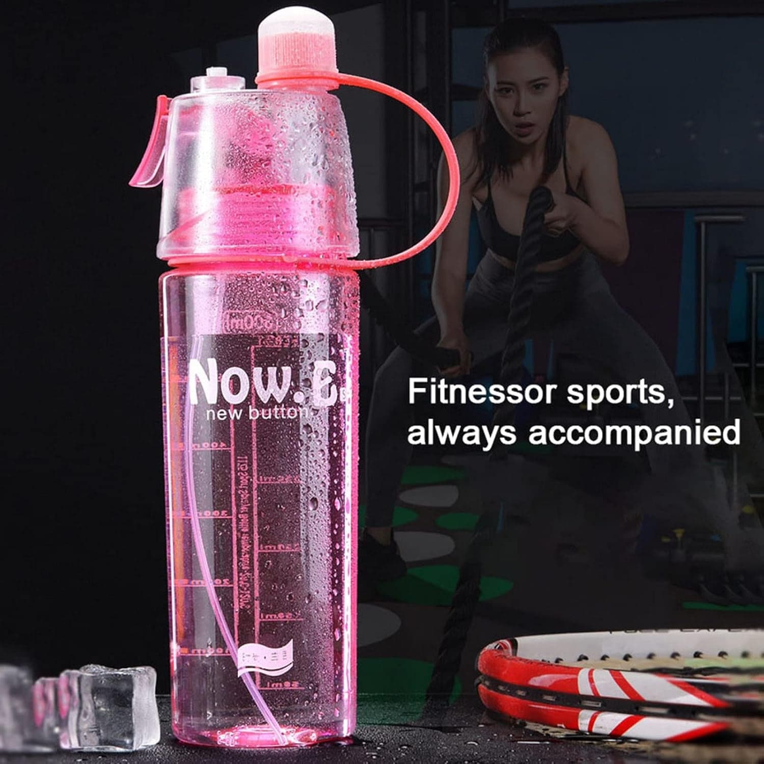 Plastic 2 In 1 Mist Spray Water Bottle (Multicolor / 400 ML / 1 Pc) thumbnail 3