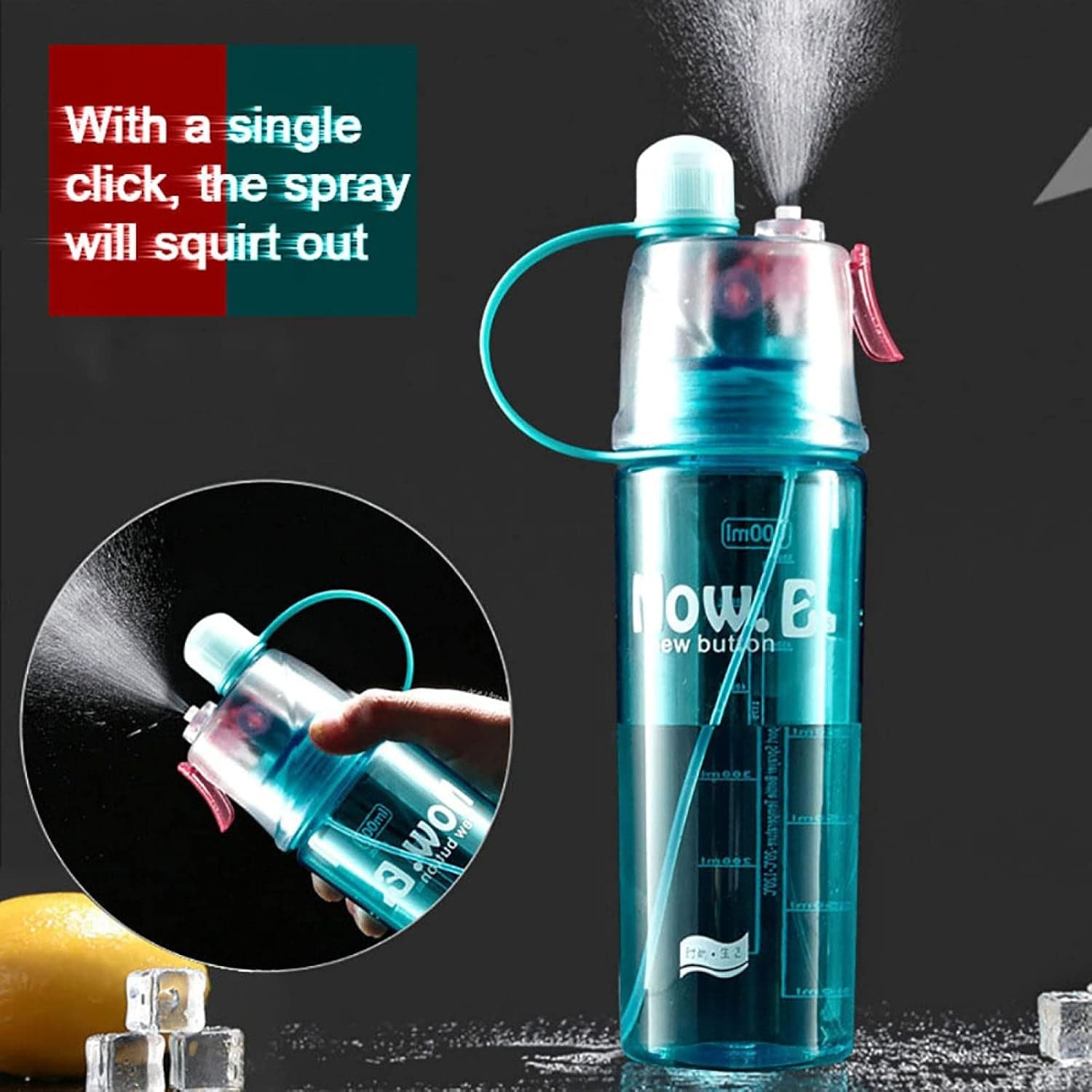 Plastic 2 In 1 Mist Spray Water Bottle (Multicolor / 400 ML / 1 Pc) thumbnail 4