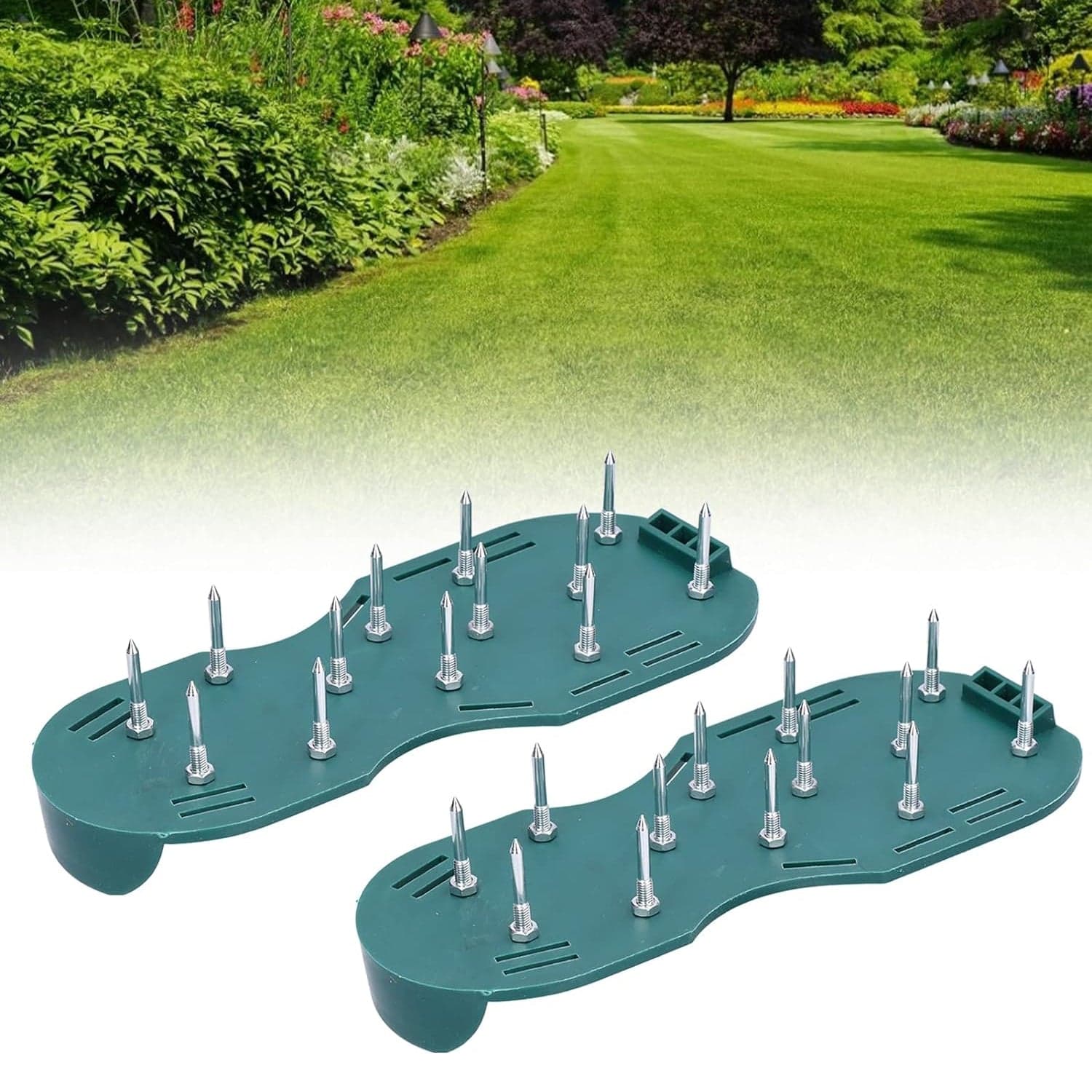 Lawn Aerator Sandals, Garden Grass Aerator Spiked Sandals Green Studded Shoes For Yard Patio Garden Excavation thumbnail 9
