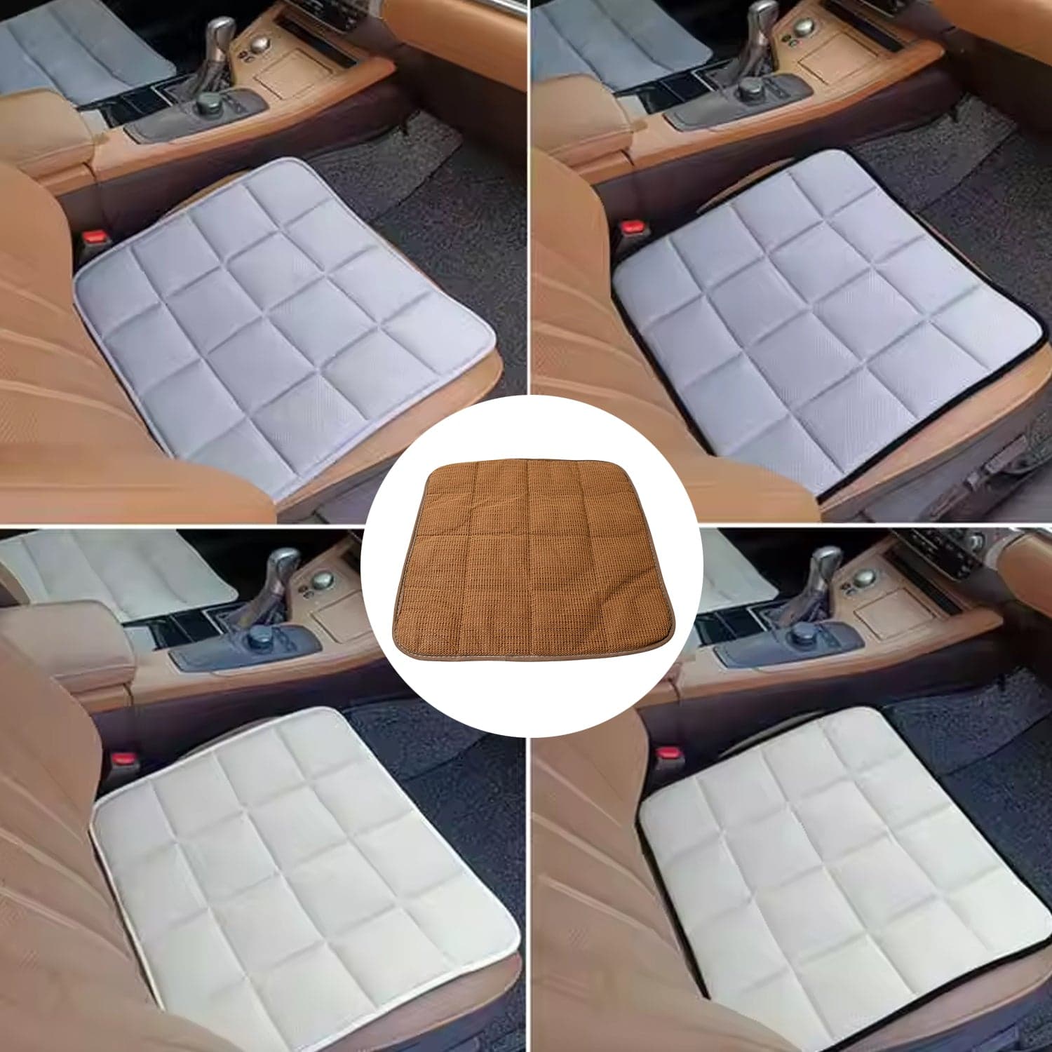 Square Shaped Bamboo Charcoal Filled Car Auto Seat Cushion Mat Cover thumbnail 1