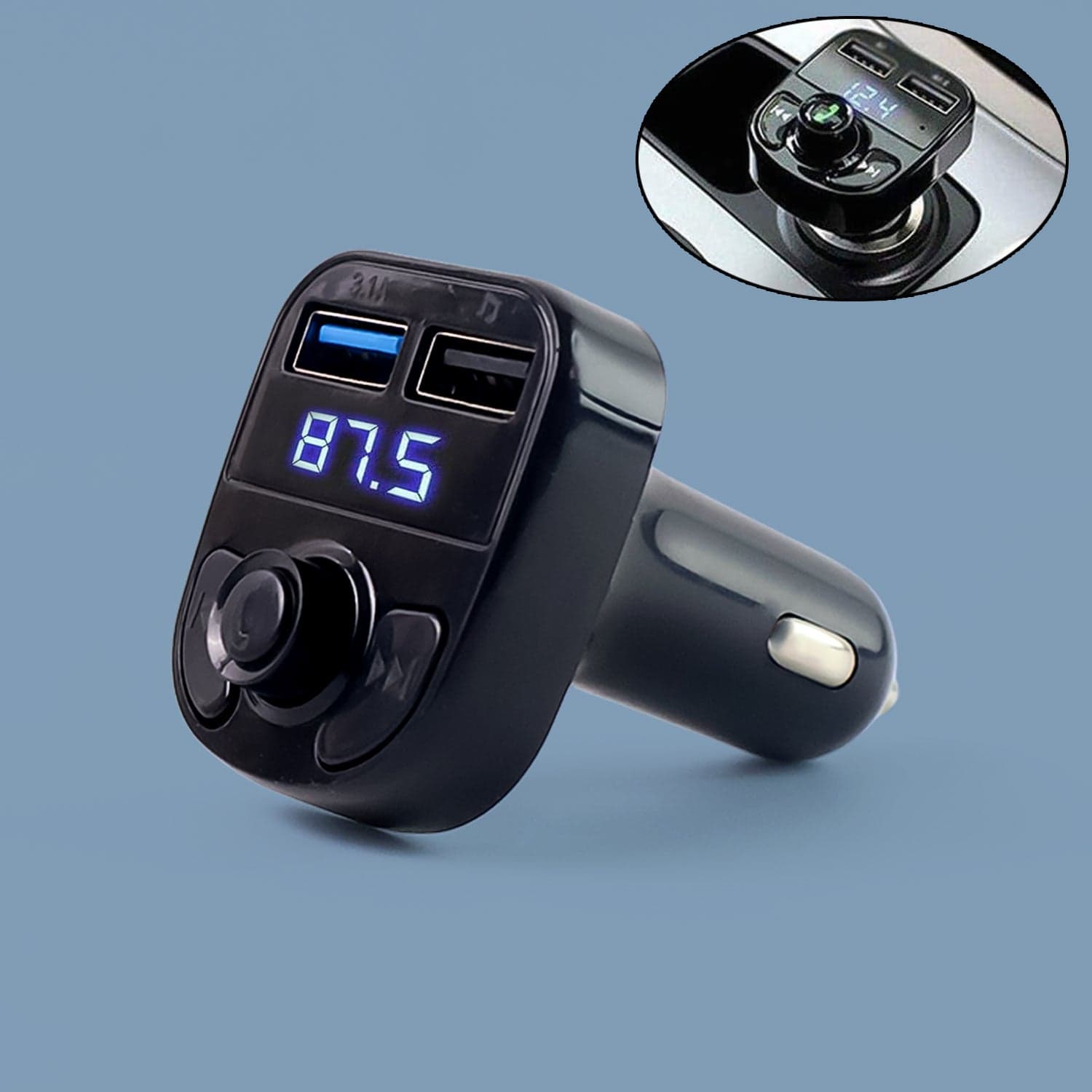 CAR-X8 Bluetooth FM Transmitter Kit with Dual USB Fast Charger thumbnail 3