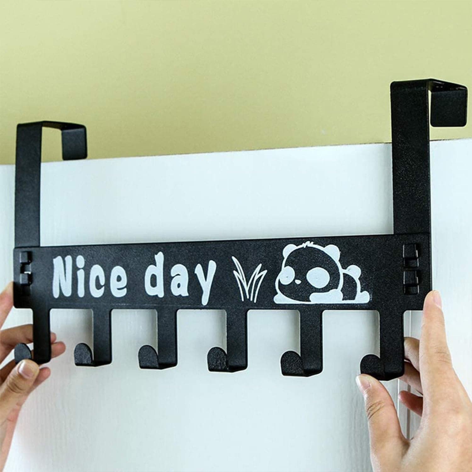 Heavy-Duty Carbon Steel Over Door Hook Rack for Towels & Coats (1 Pc, 6 Hooks) thumbnail 6