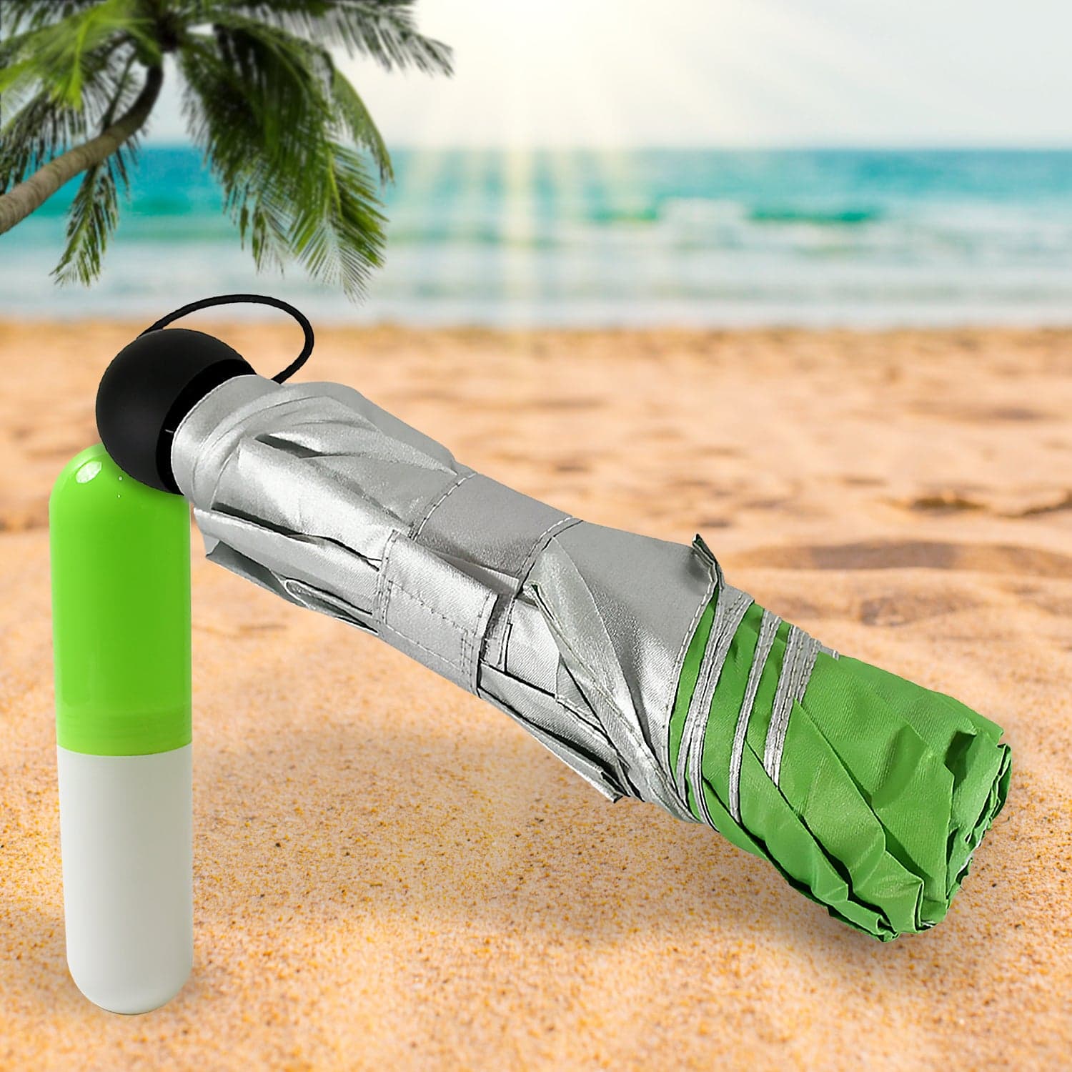 3 Fold Sun Protective Solid Foldable Outdoor Umbrella thumbnail 6