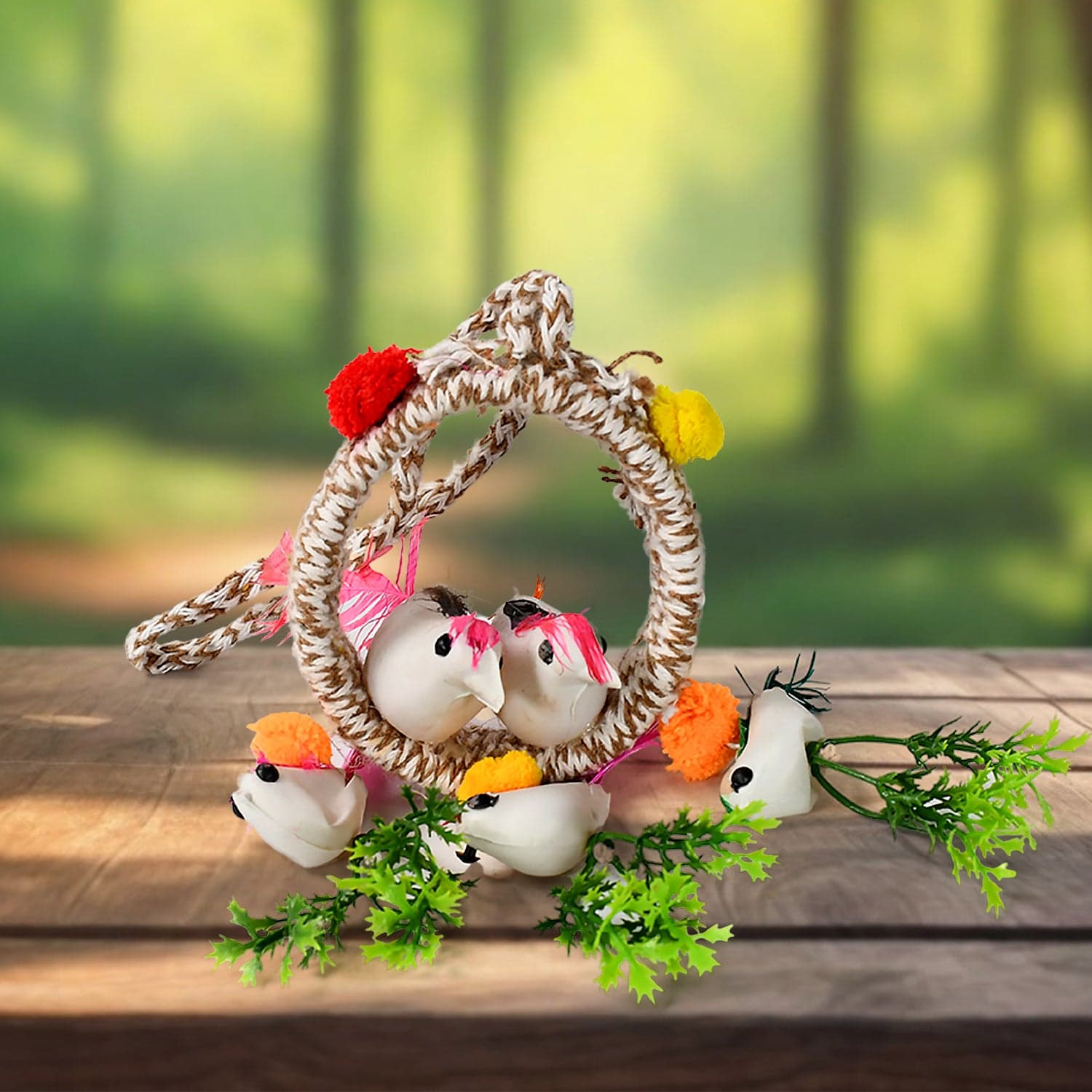 Home Decoration Bird Nest Decor Showpiece (1 Pc / Mix Color) thumbnail 3